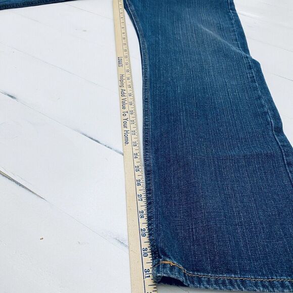 Levis 505 Mens Jeans Regular Straight Fit 38 x 32 Blue Dark Wash 100% Cotton - Picture 13 of 16